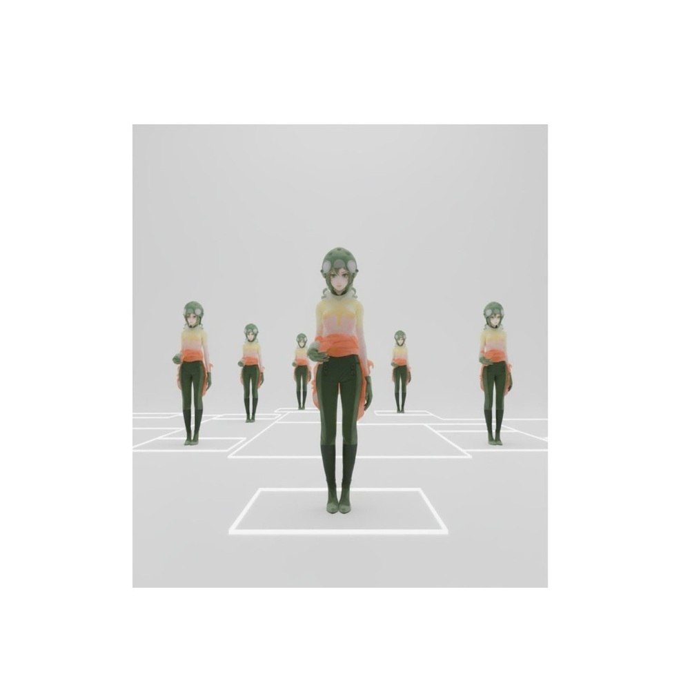 HANDCRAFTED digital art print posted a future yet classical contemerary anime
